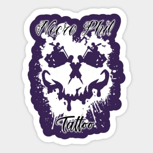 Necro Phil Tattoo Machine Skull Sticker